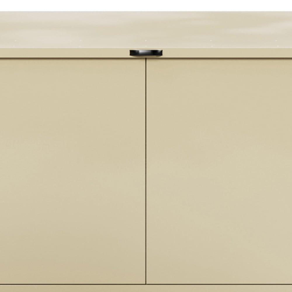 Asgard Access Plus Electric 8 x 4ft Cream Metal Garden Shed with Floor and Lift Up Roof Image 3