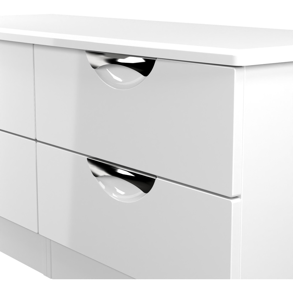 Crowndale Camden 4 Drawer White Gloss and White Bed Box Ready Assembled Image 6