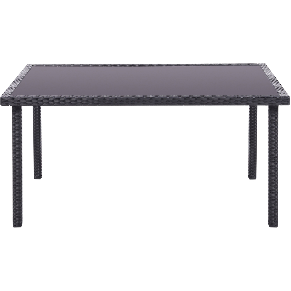 Living and Home 6 Seater Rectangle Rattan Table Black Image 3