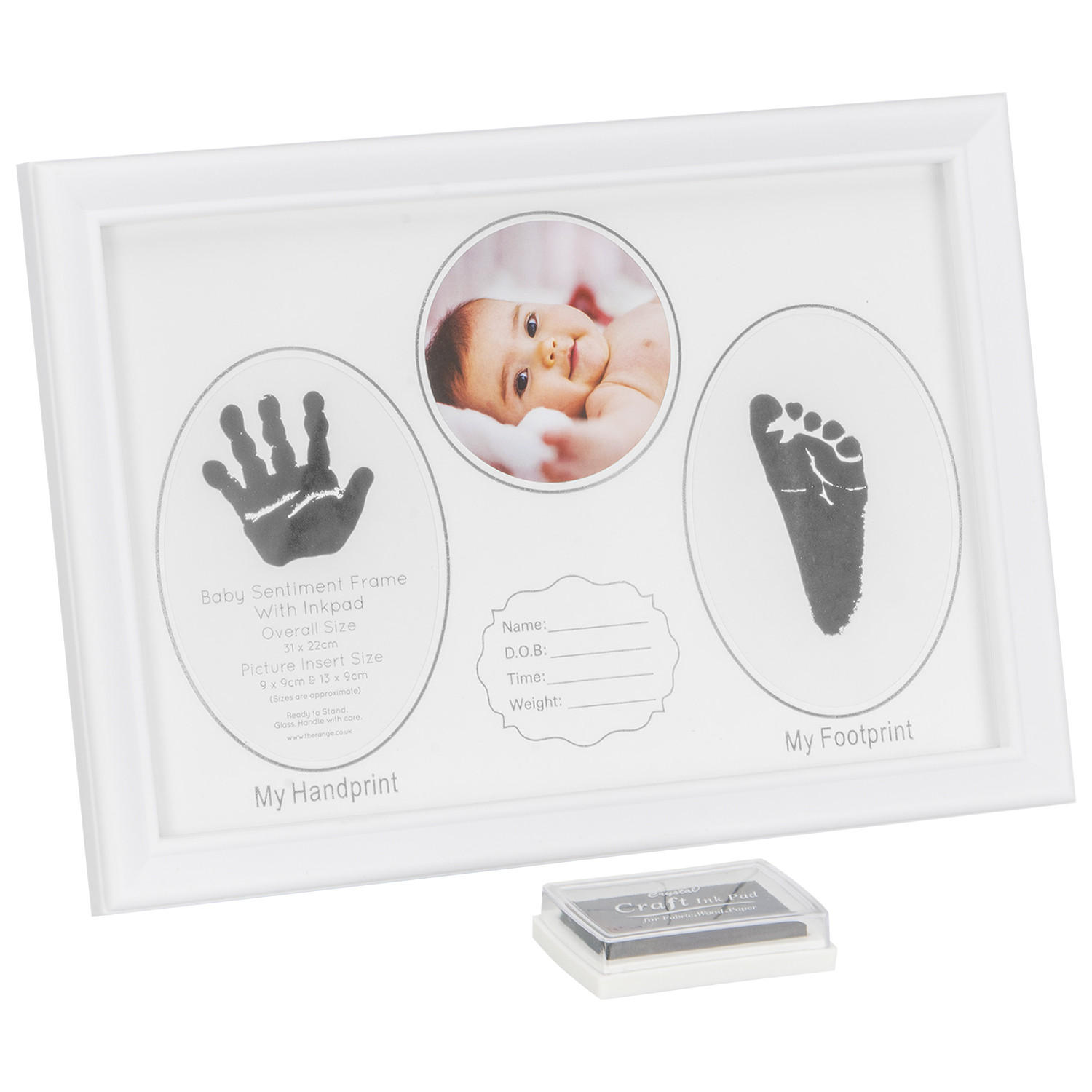 Baby Sentiment White Photo Frame with Inkpad 21 x 31cm Image 1
