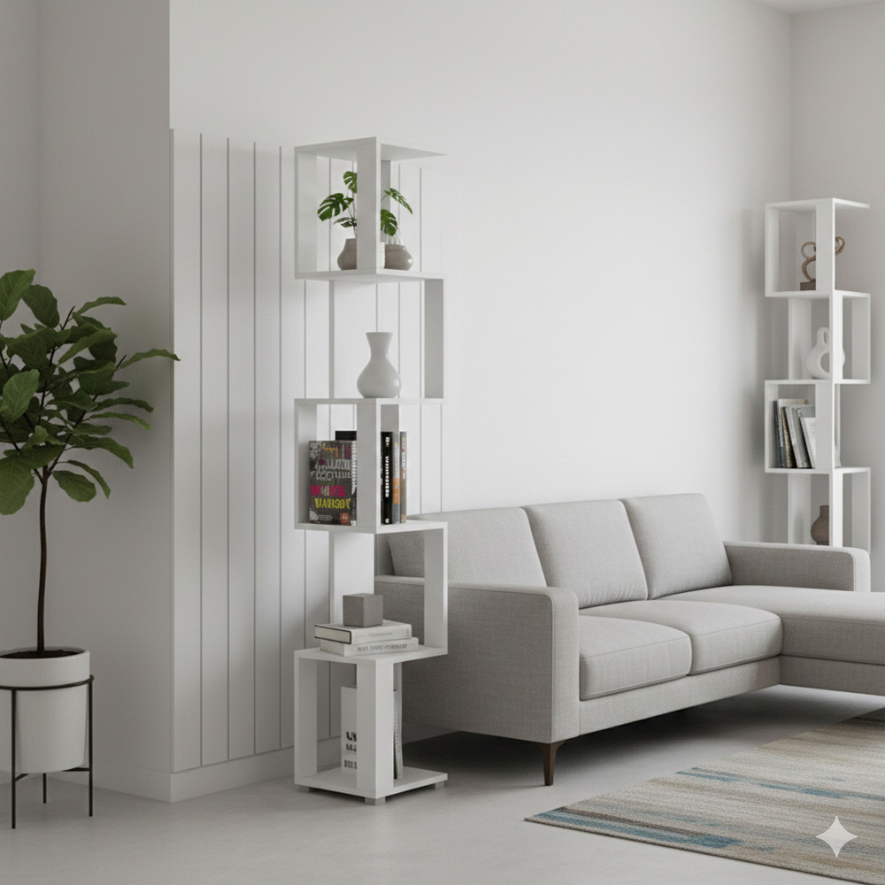 Shefa Line Element-5 6 Shelf White Shelving Unit Image 5