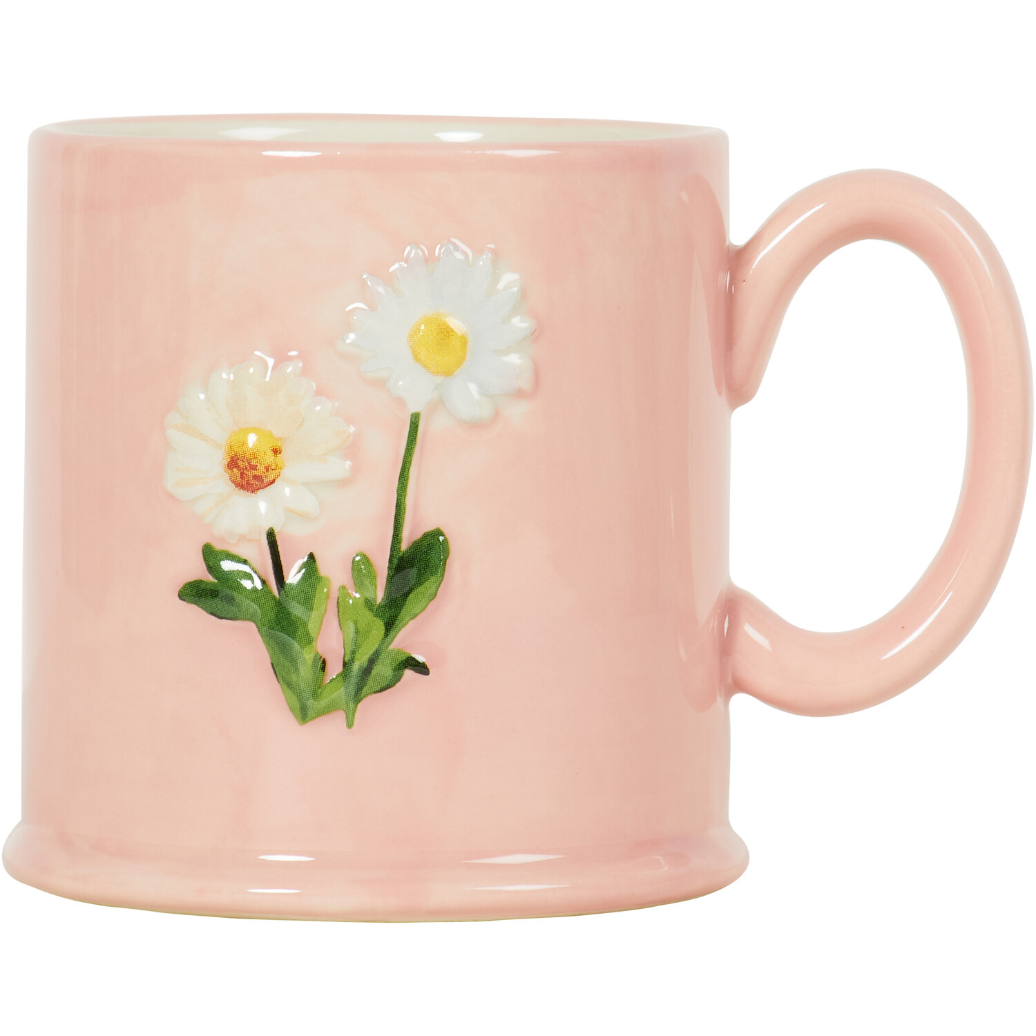 Tankard Embossed Daisy Mug - Pink Image 1