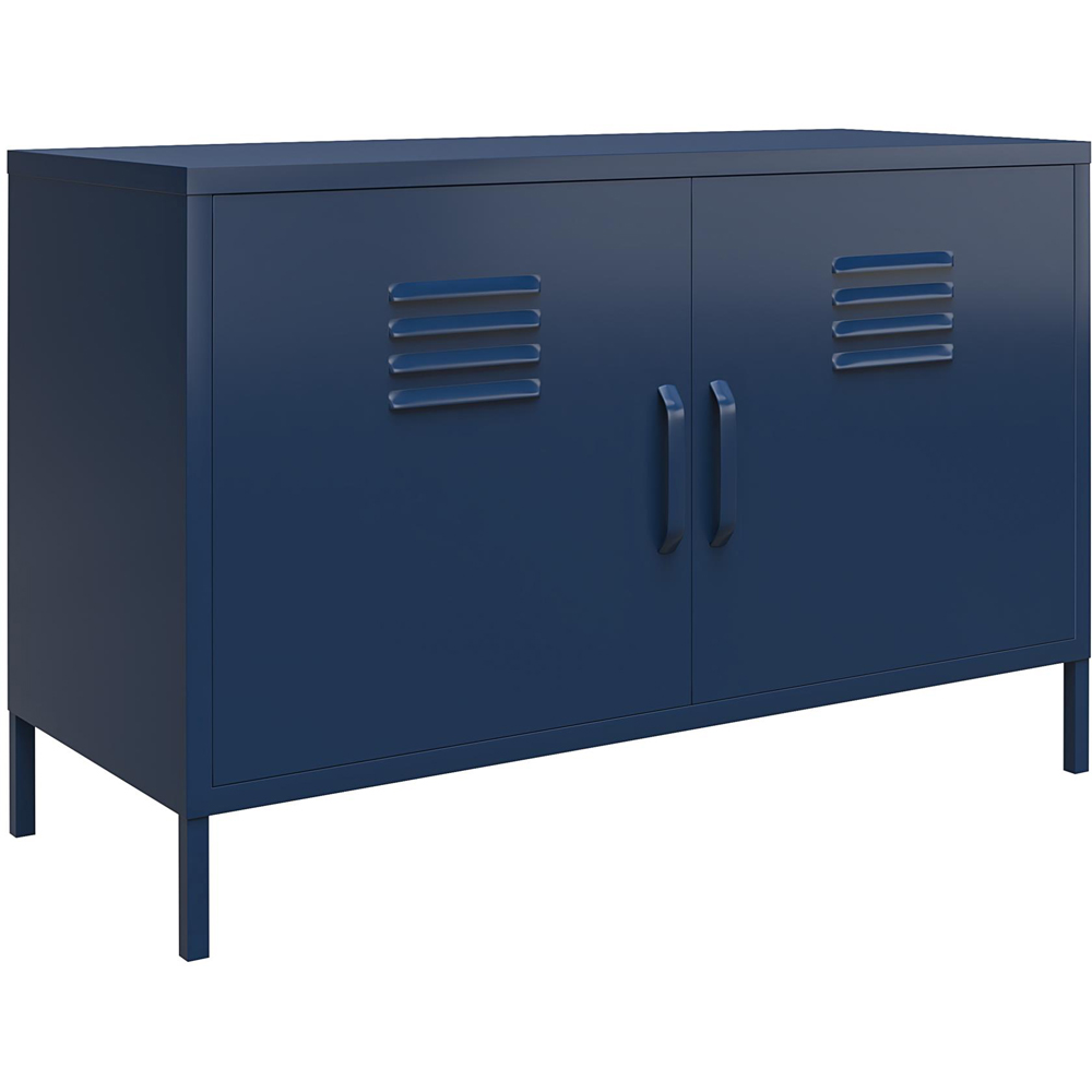 Dorel Bradford 2 Door 2 Shelf Navy Metal Accent Cabinet Image 2