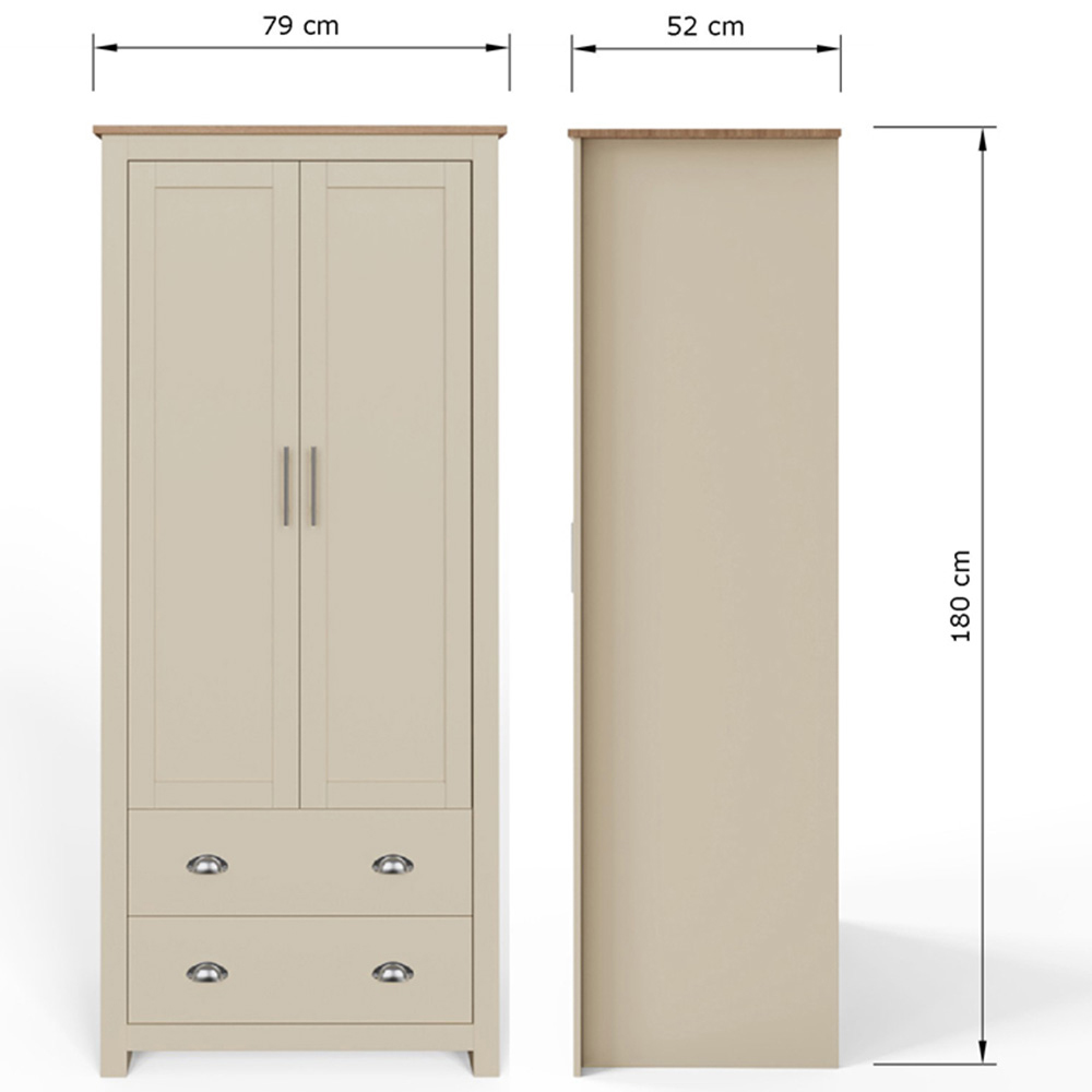 GFW Lancaster Cream 2 Piece Bedroom Furniture Set Image 4