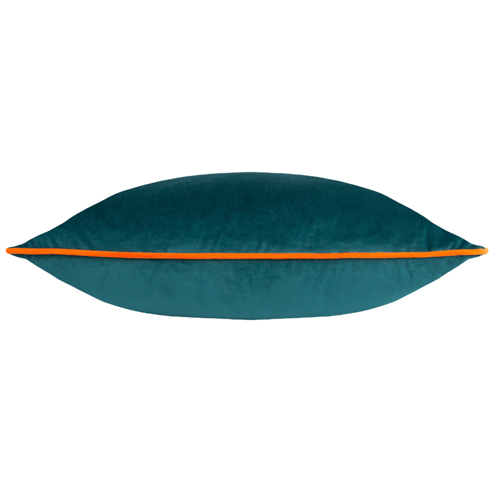 Paoletti Meridian Teal Clementine Velvet Cushion Image 2