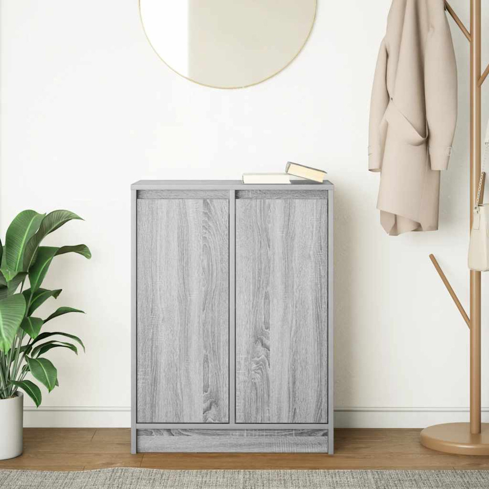 vidaXL 2 Door Grey Sonoma Wooden Sideboard Image 9