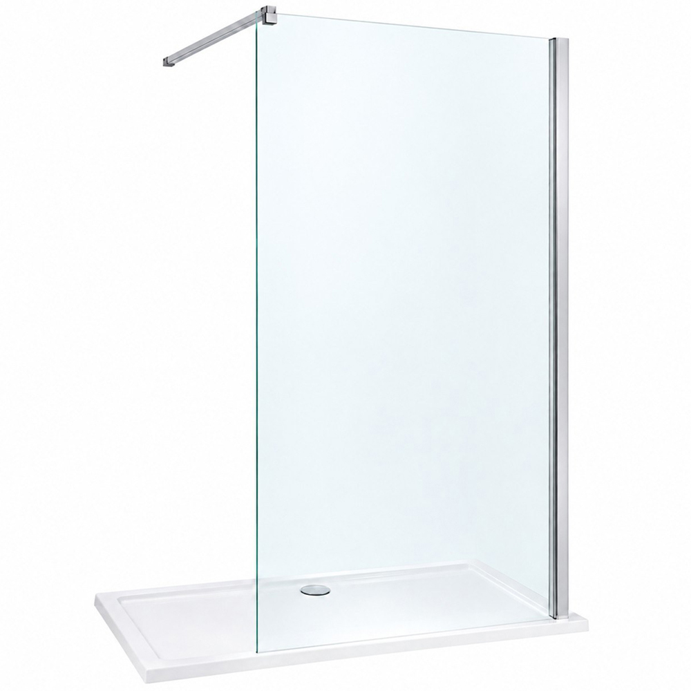 Stech Homes Walk-in Shower Screen with Shower Tray 1100 x 1900mm Image 1