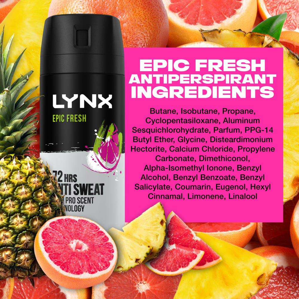 Lynx Epic Fresh Anti-Perspirant Deodorant 150ml Image 4