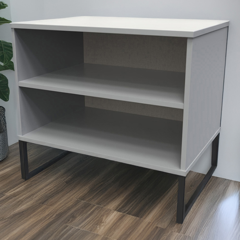 Crowndale Diego 2 Shelf Dusk Grey Open Storage Cabinet Ready Assembled Image 1