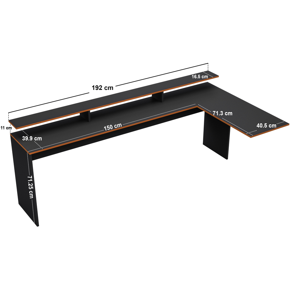 Recoil Ultimate Lumi Single Charcoal and Orange High Sleeper with Desk Image 7