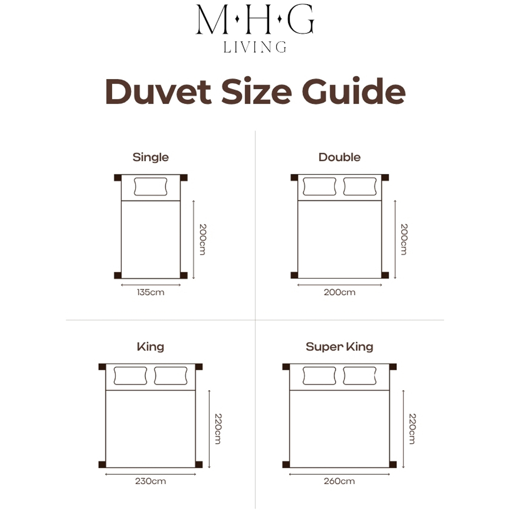 MHG Living Super King Size White Spring Summer Cotton Duvet 7.5 Tog Image 8