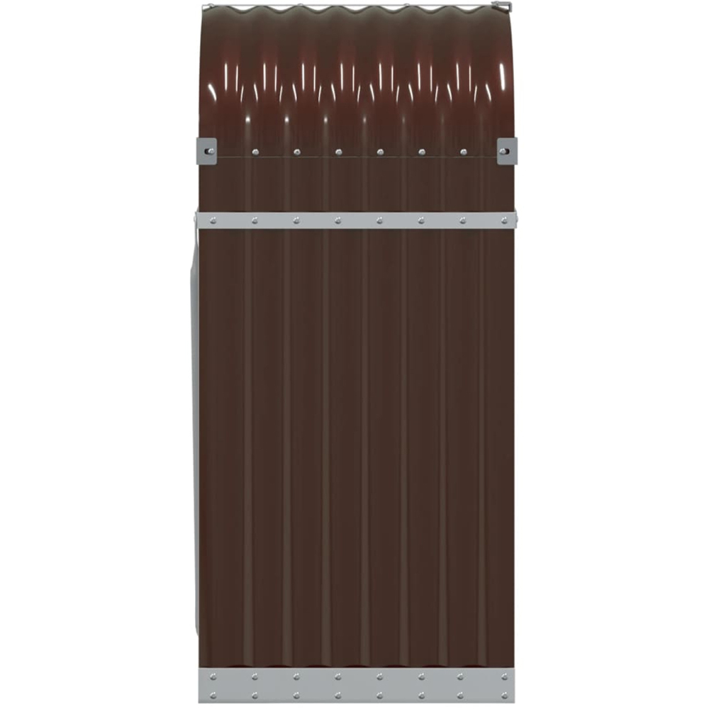 vidaXL Brown Galvanised Steel Firewood Log Holder 100 x 40 x 45cm Image 4