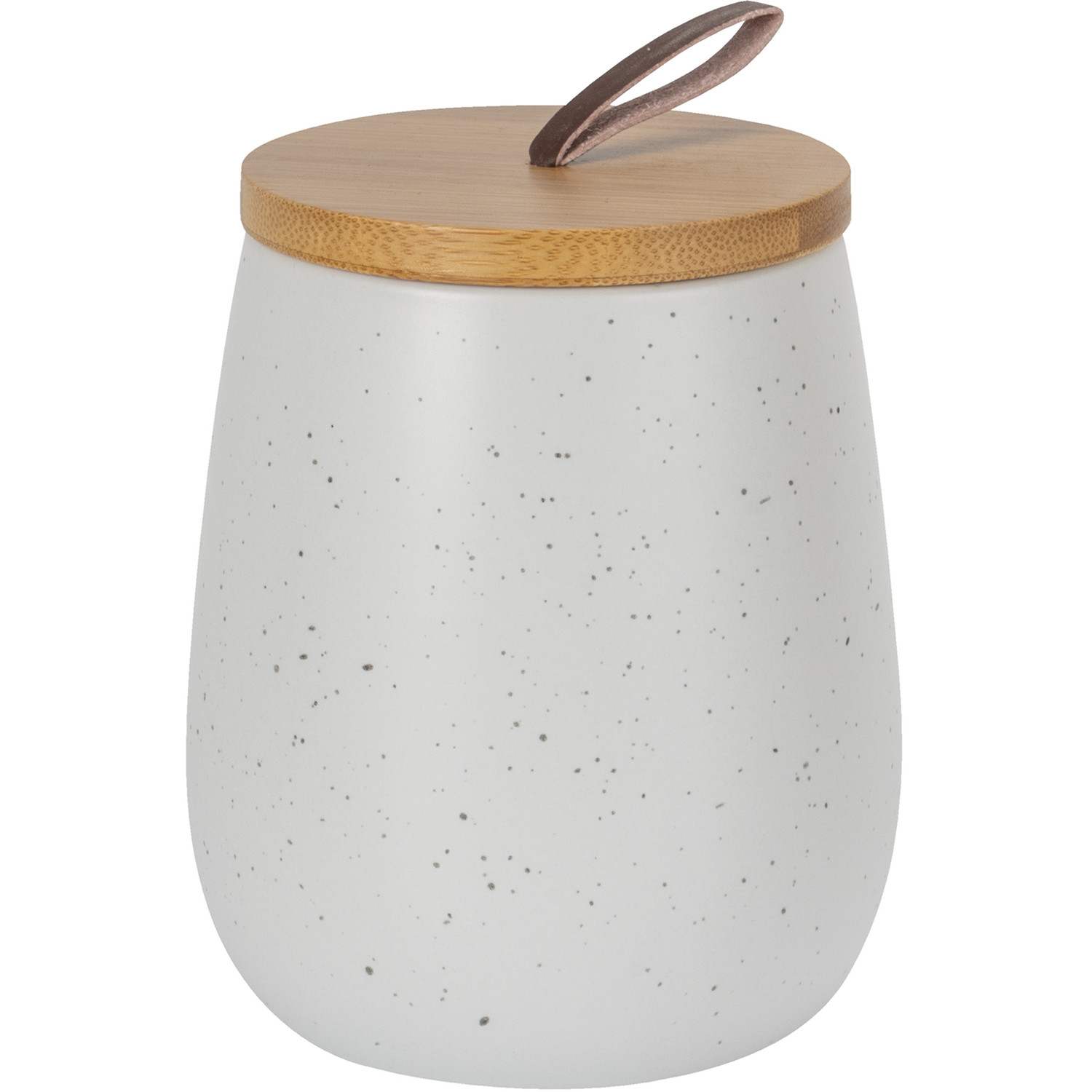 Stone Speckled Egg Canister  - White Image