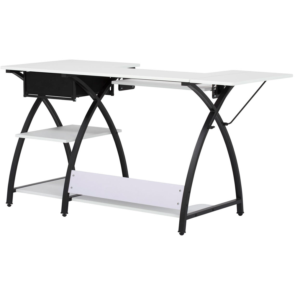 Sewing Online 13333 Single Drawer 3 Shelf White and Black Comet Sewing Desk Image 4