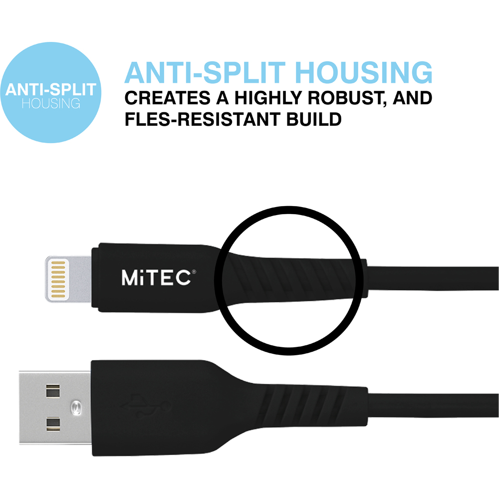 MiTEC 2m Black Braided USB C Cable Image 2