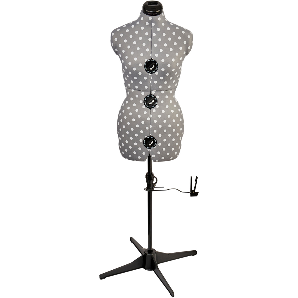 Sewing Online 5916A Grey Polka Adjustable 8-Part Dressmakers Dummy with Hem Marker Small Image 2