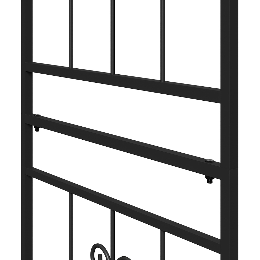 Living and Home Black Garden Metal Arch with Curved Top and Rhombus Sides Image 5