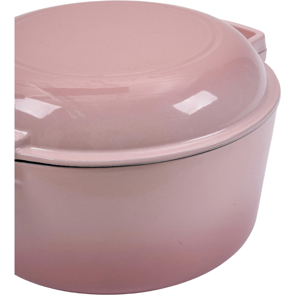 Living and Home Pink Enamelled Cast Iron Dutch Oven Cooking Pot 4.5L Image 5