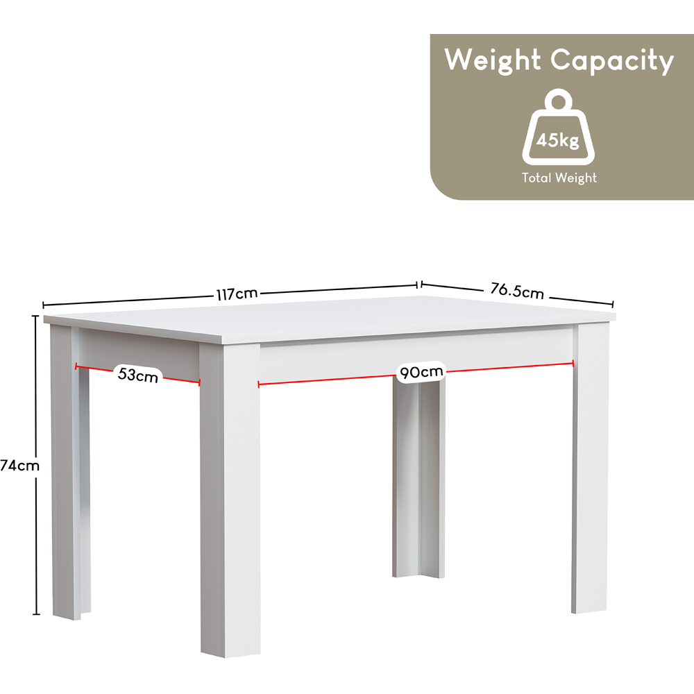 VIDA DESIGNS Medina 4 Seater Dining Table White Image 8
