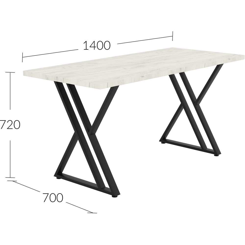 Shefa New York 6 Seater Dining Table White Craft Oak Image 4