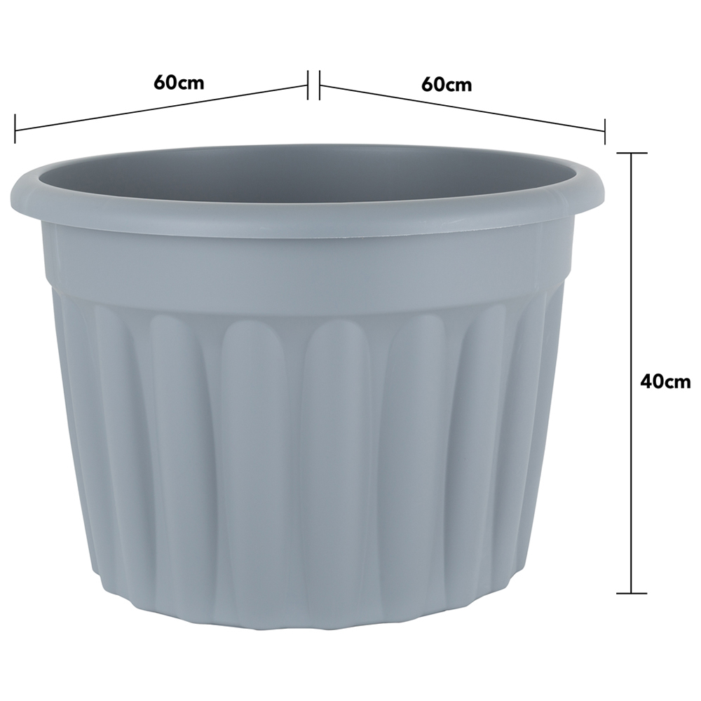 Wham Vista Upcycle Grey Recycled Plastic Round Planter 60cm 3 Pack Image 4