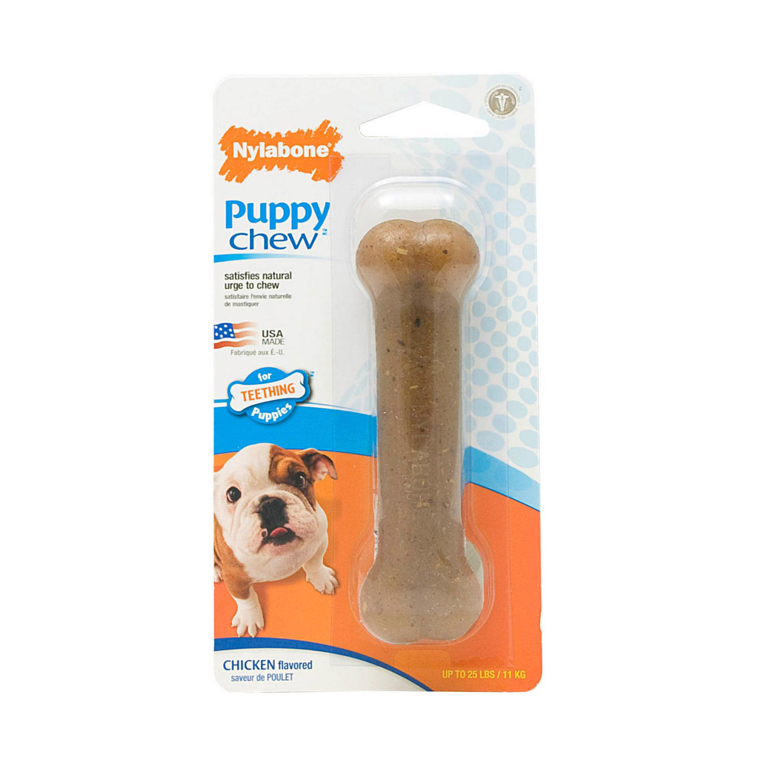 Nylabone Regular Chicken Flavour Puppy Bone Dog Toy Image