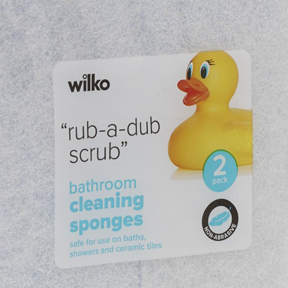 Wilko Bathroom Cleaning Sponge 2 pack Image 2