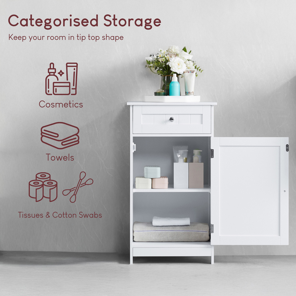 BATH VIDA Priano 1 Door 1 Drawer Freestanding Cabinet Image 6