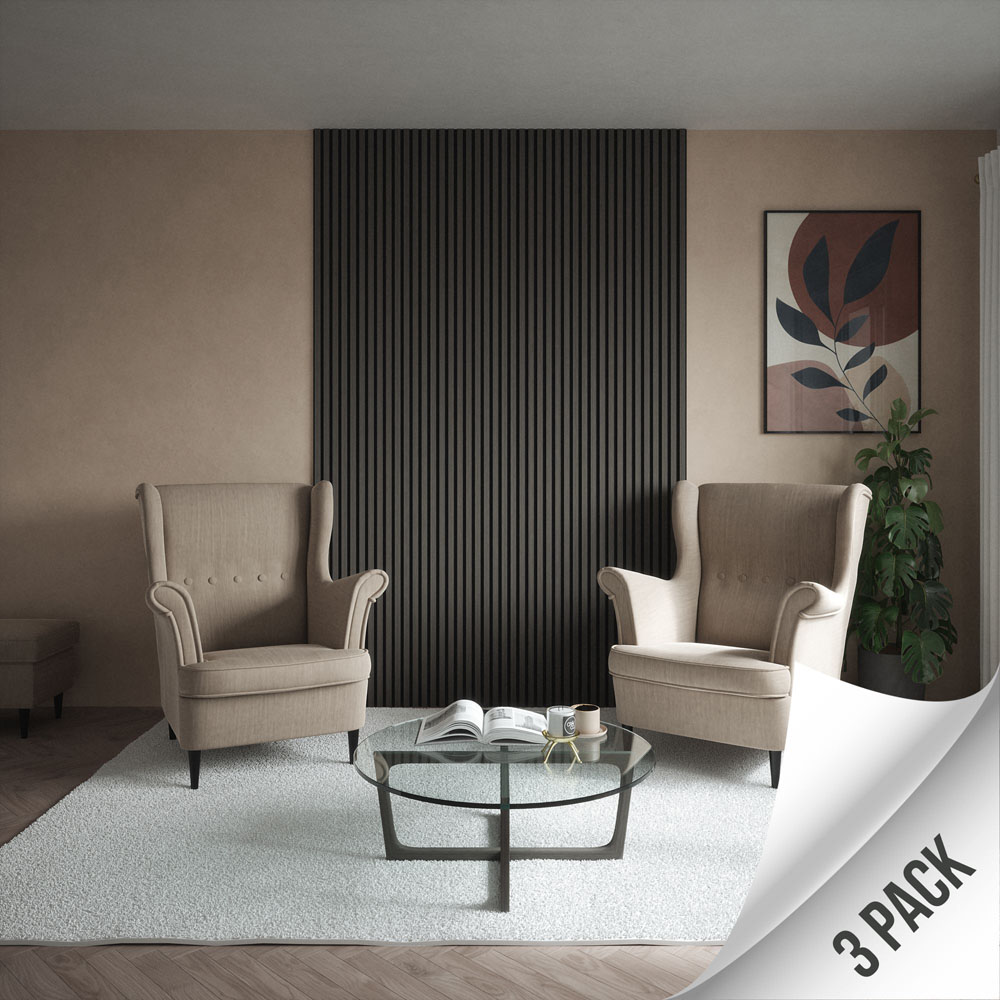 Kraus Easy Living Alder Grey Acoustic Slat Wall Panel 240 x 60cm 3 Pack Image 3