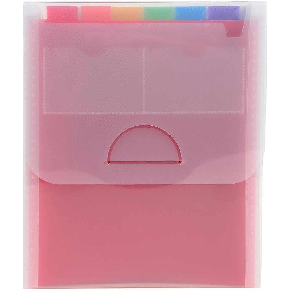 Exacompta Crystal 6 Compartment Polypropylene Vertical Expanding File 5 Pack Image 4