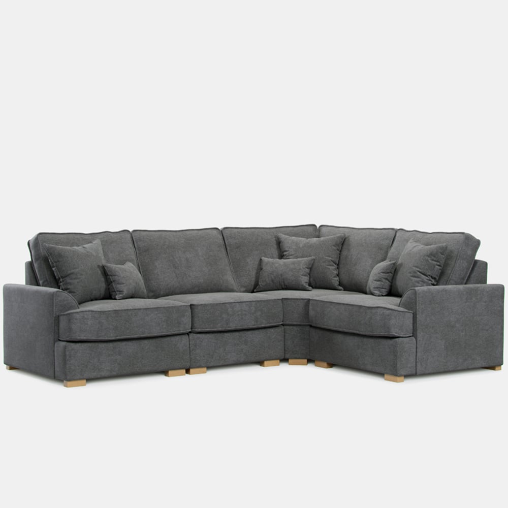 Alba City 5 Seater Steel Fabric Left Hand Corner Sofa Image 2
