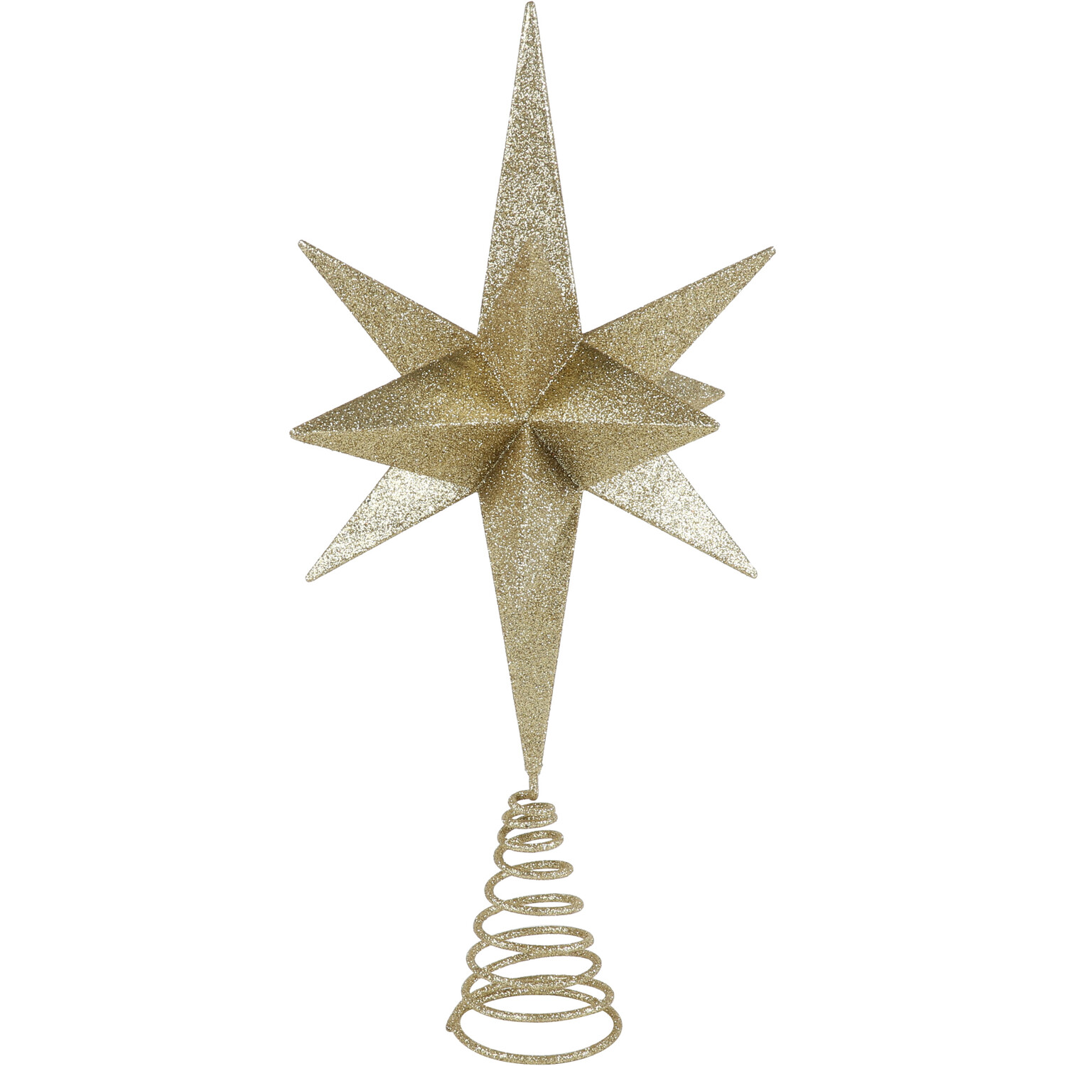 3D Glitter Star Christmas Tree Topper - Gold Image 3