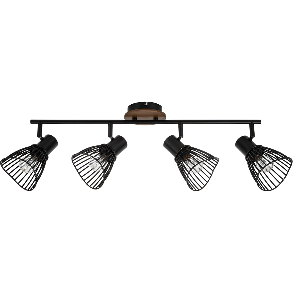 Cosylyte Hadley Matt Black 4 Light Wire Shade Spotlight Image 1