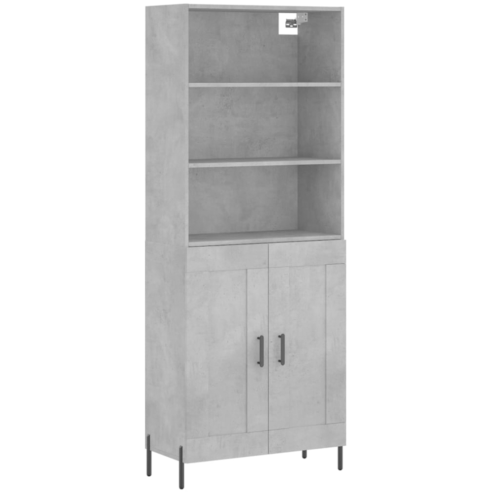 vidaXL 2 Door 3 Shelf Concrete Grey Tall Highboard Image 2