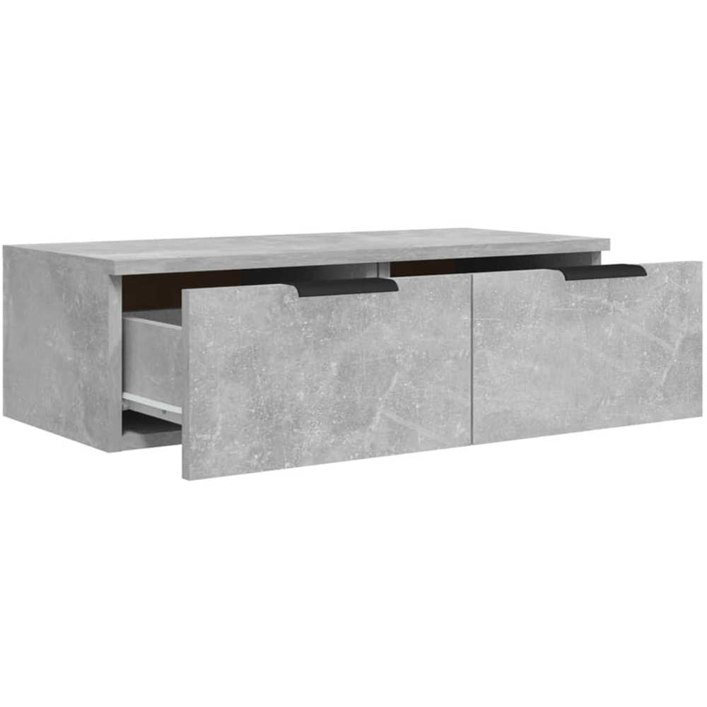 vidaXL 2 Drawer Concrete Grey Wall Mounted Cabinet Image 5