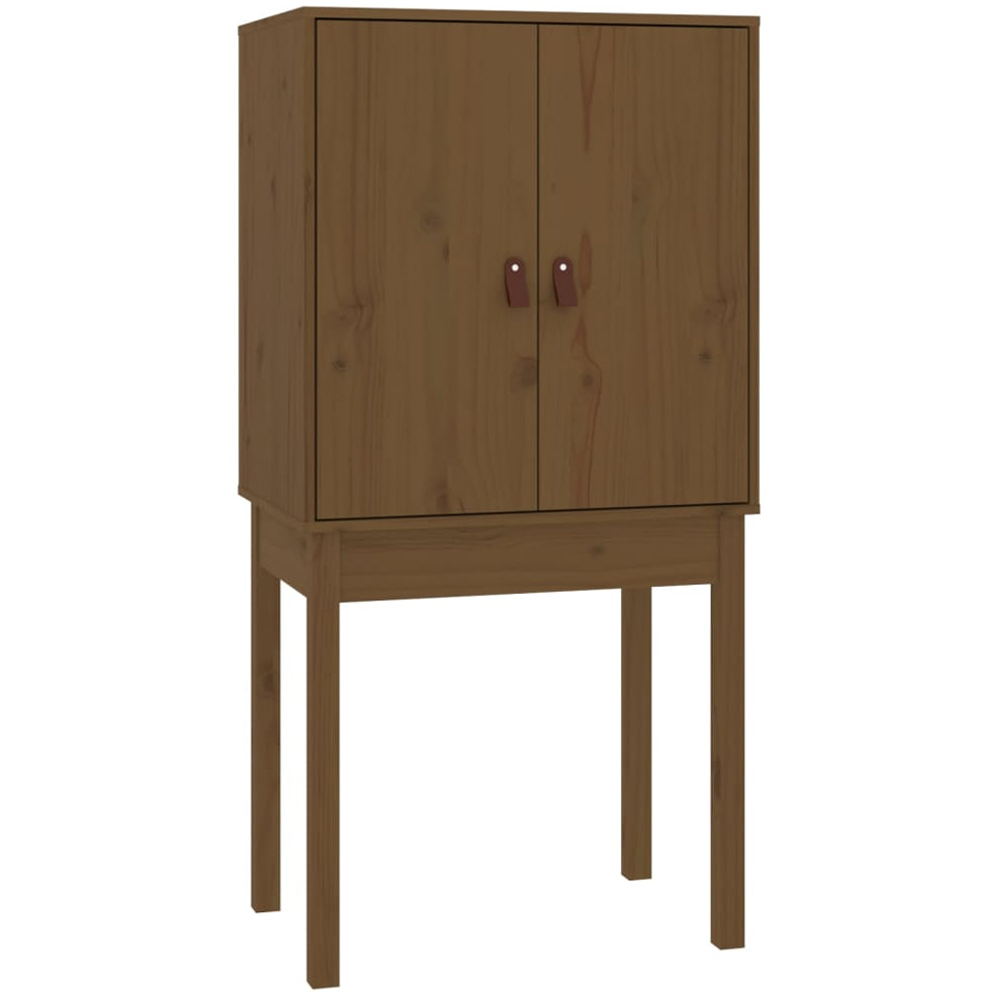vidaXL 2 Door 2 Shelf Honey Brown Solid Wood Pine Highboard Image 5