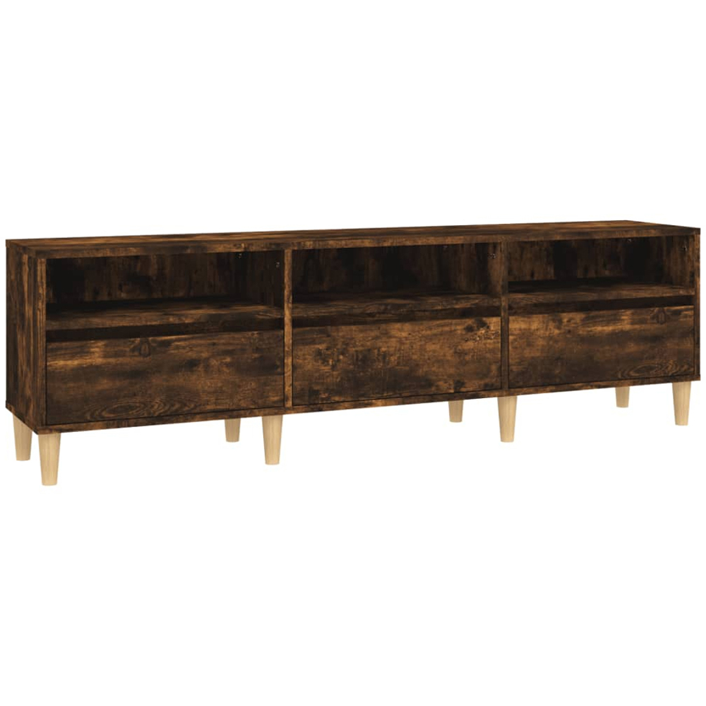 vidaXL 3 Door 3 Shelf Smoked Oak TV Cabinet Image 2