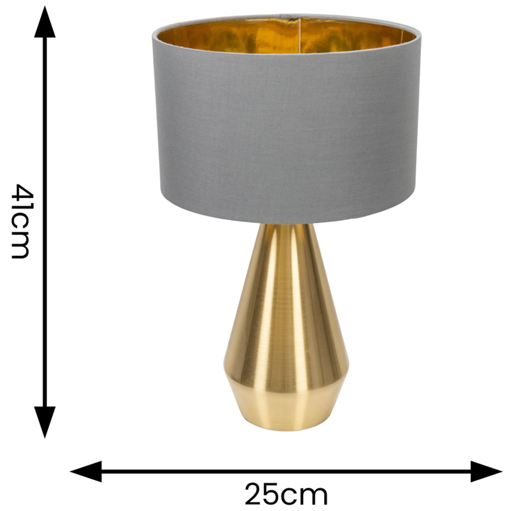 ValueLight Jax Grey Gold Inner Shade Gold Dimmable LED Touch Table Lamp Image 4