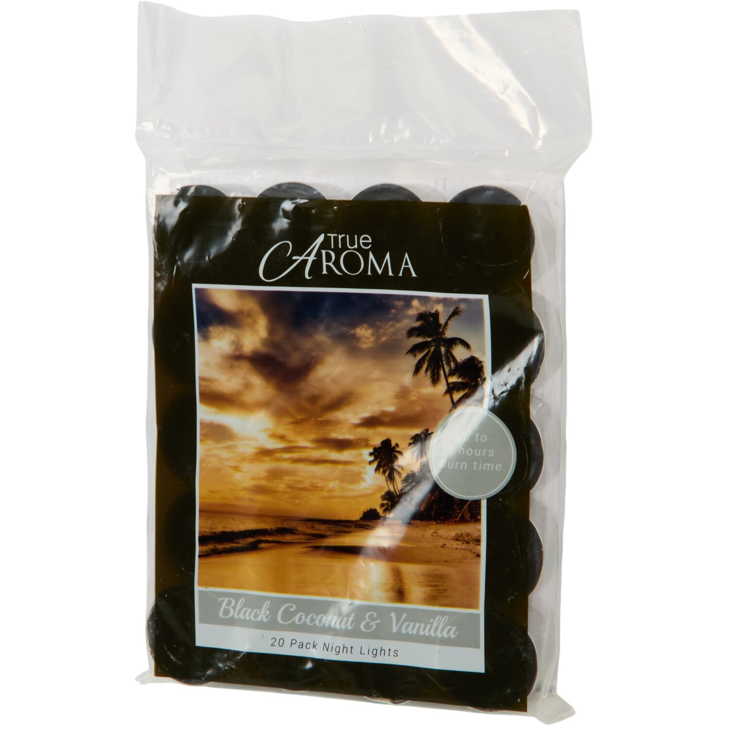 Pack of 20 Tealight Scented Candles Black Coconut and Vanilla Image 2