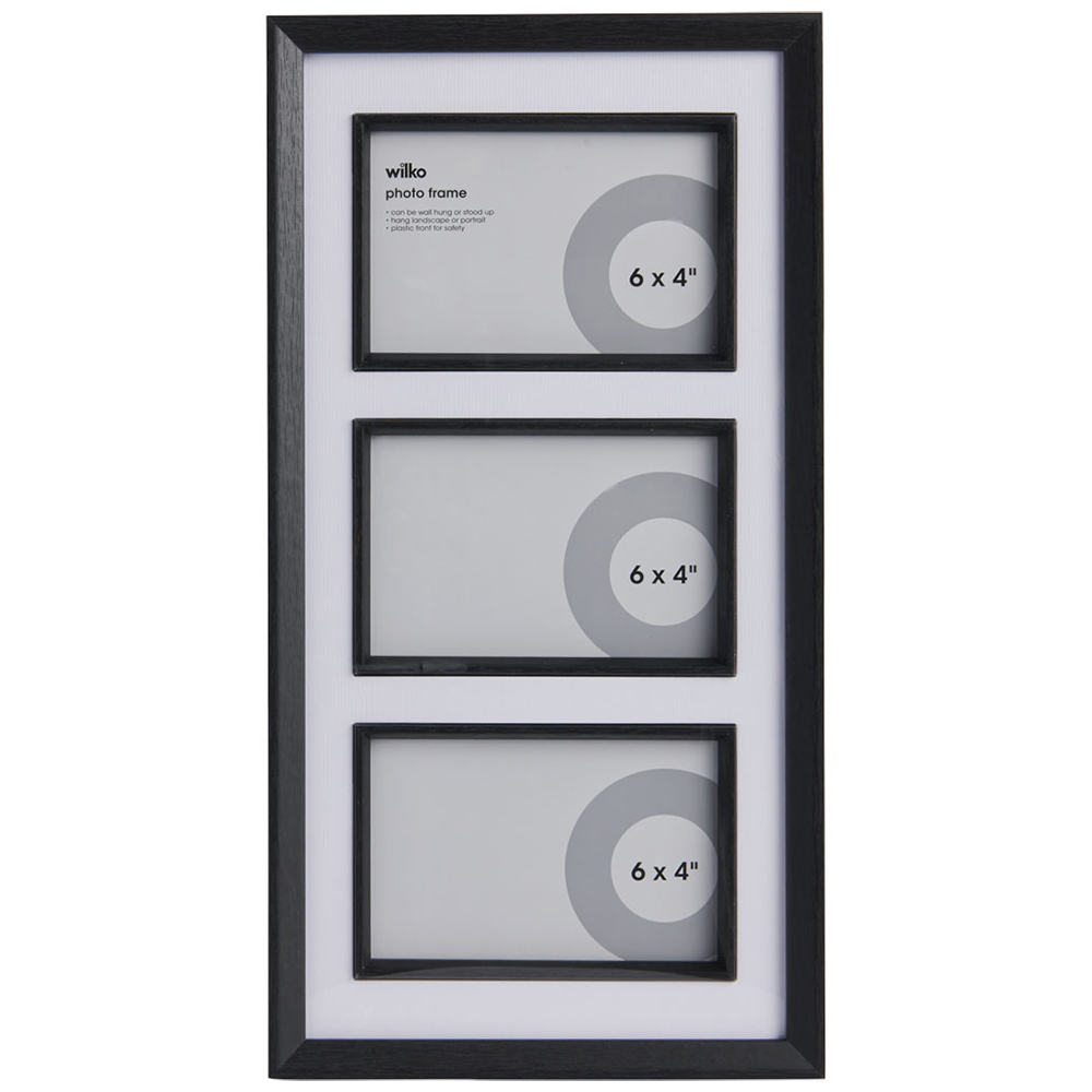 Wilko Bevelled Black Frame 3 x 6 x 4inch Image 1