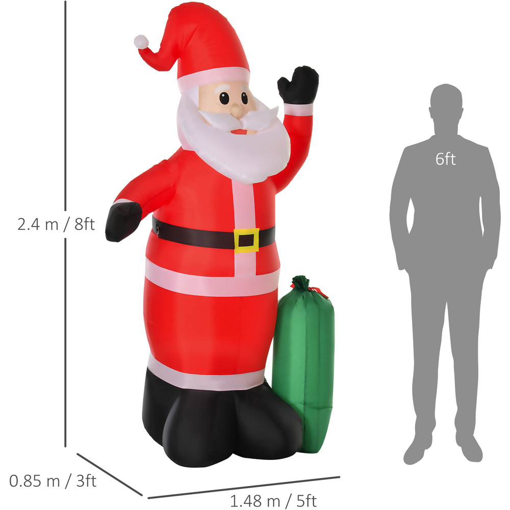 Everglow Red Inflatable Santa Claus Christmas Decoration 7.5ft Image 7
