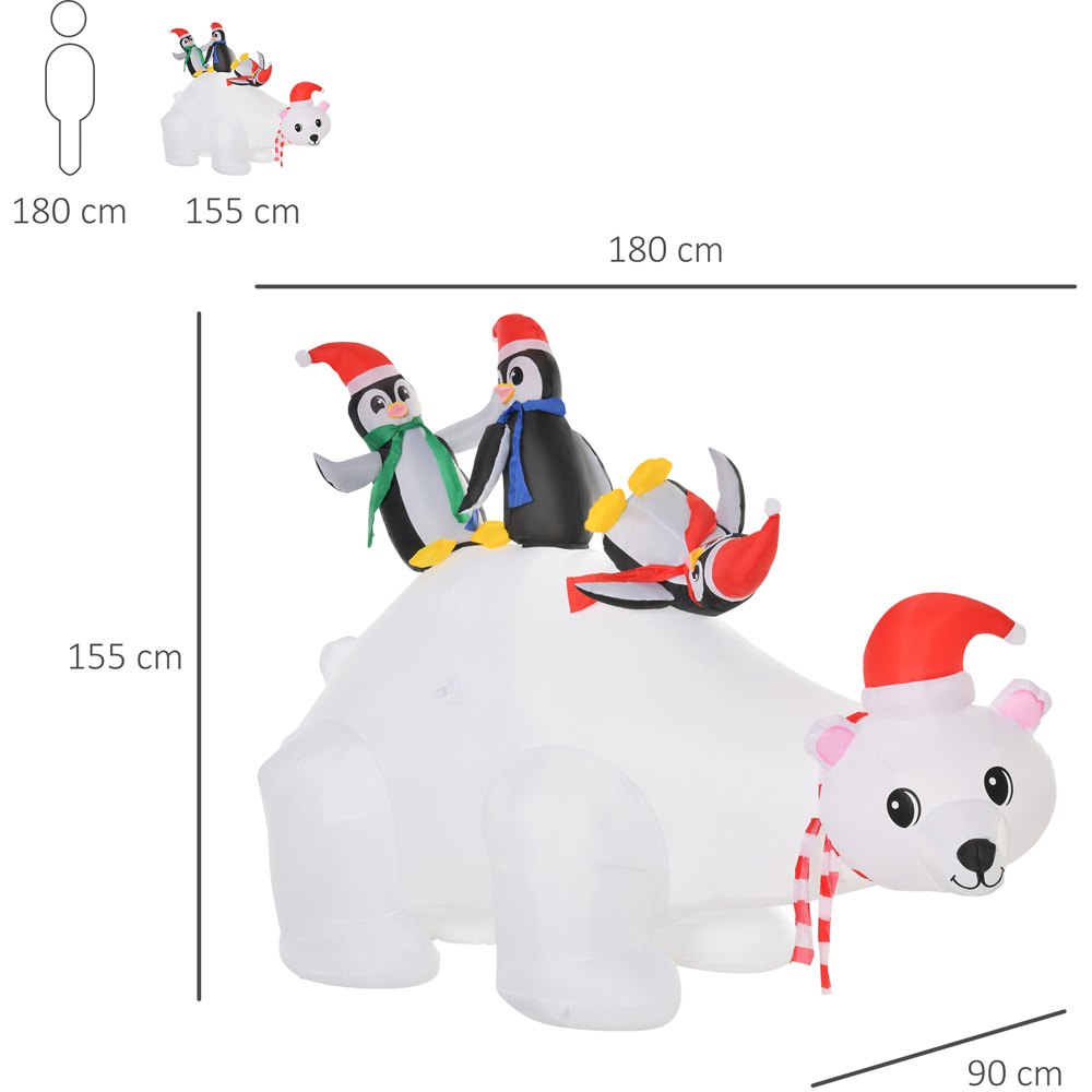 Everglow LED Inflatable Christmas Polar Bear with Penguins Decoration 4.9ft Image 7