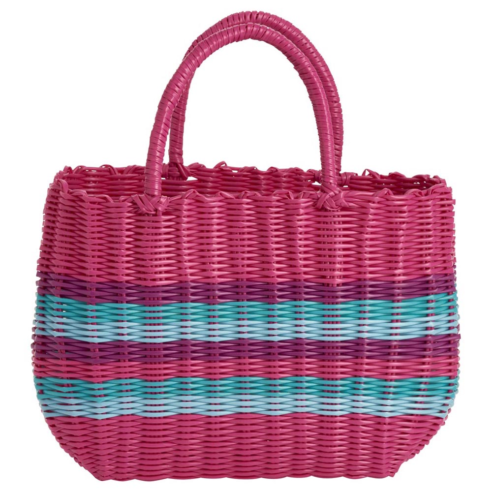 Wilko Eastern Plastic Woven Basket Bag Image 3
