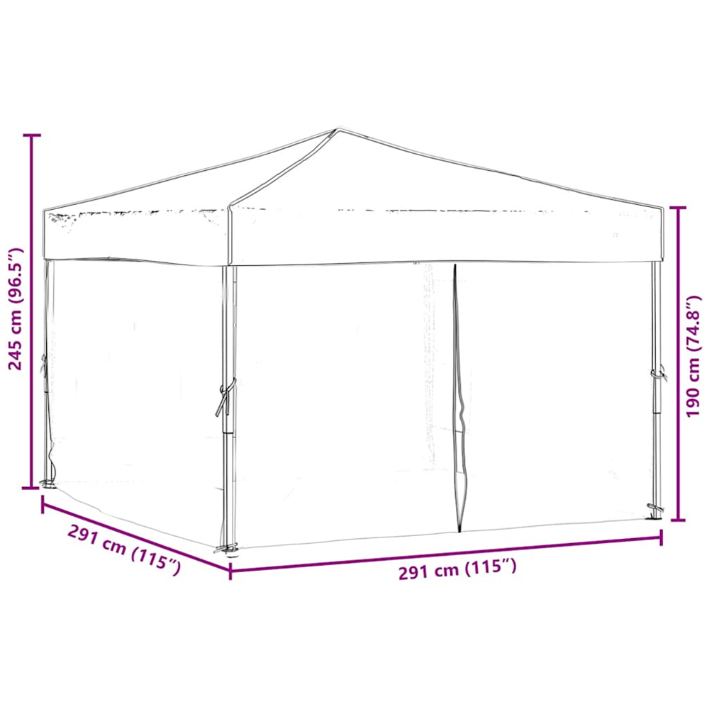 vidaXL 3 x 3m Red Foldable Party Tent Image 8