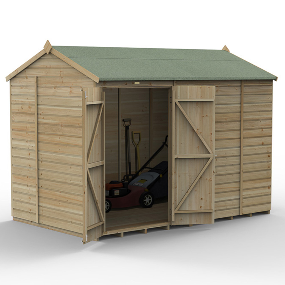 Forest Garden Beckwood 10 x 6ft Double Door Shiplap Reverse Apex Shed Image 3