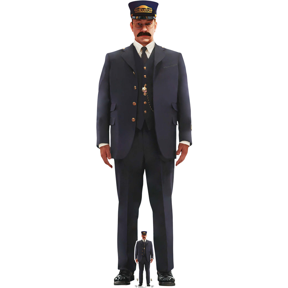 Star Cutouts Conductor Polar Express Christmas Cardboard Cutout 6ft Image 1