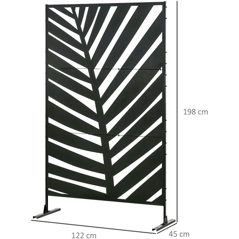 Outsunny 6.5 x 4ft Metal Black Garden Screening Image 8