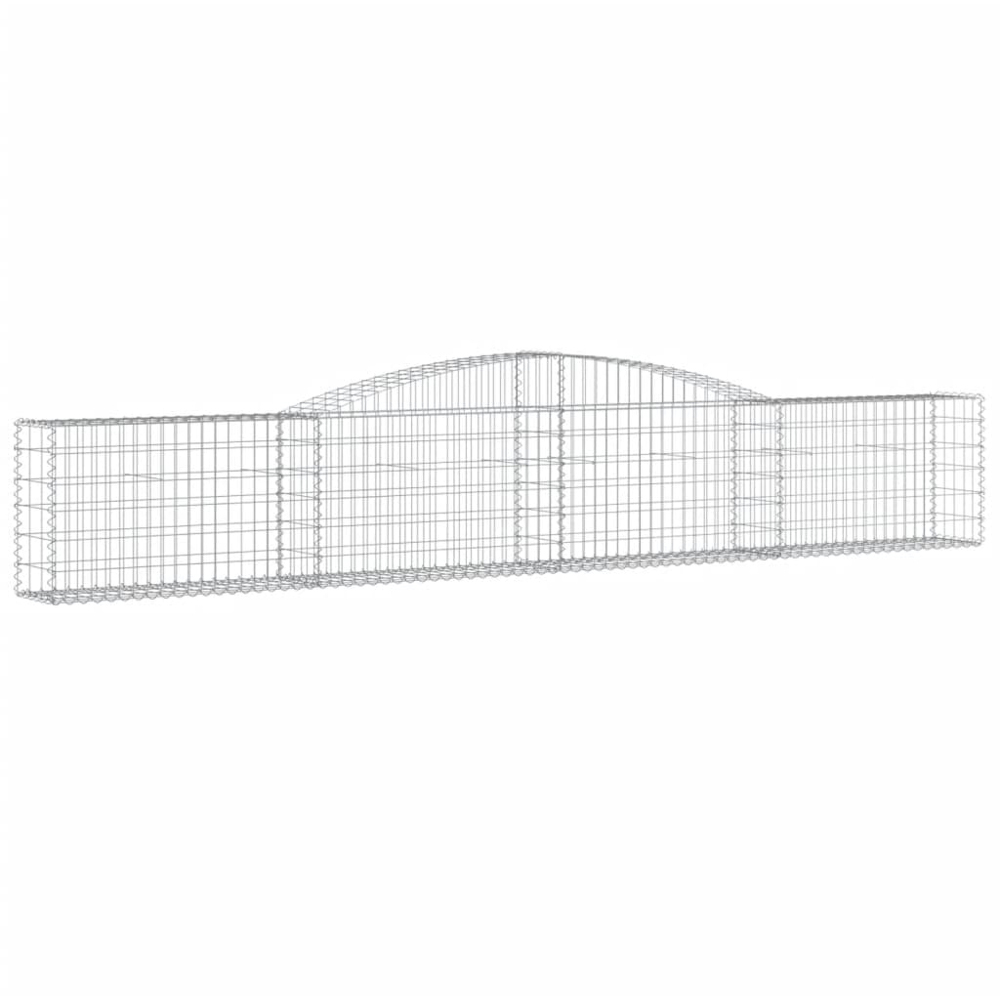 vidaXL Silver Galvanised Iron Arched Gabion Basket 400 x 30 x 60/80cm 3 Pack Image 1