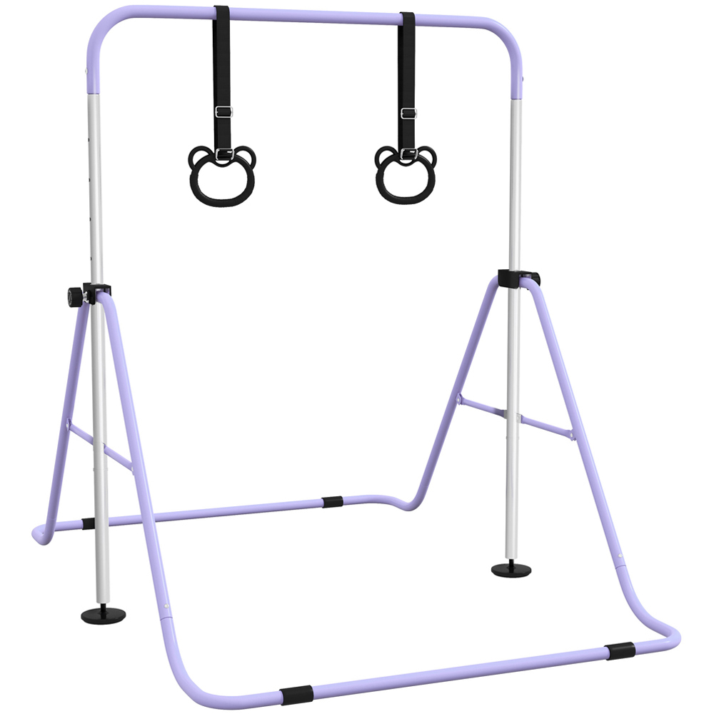 Tommy Toys Kids Purple Adjustable Height Foldable Gymnastics Bar Image 1