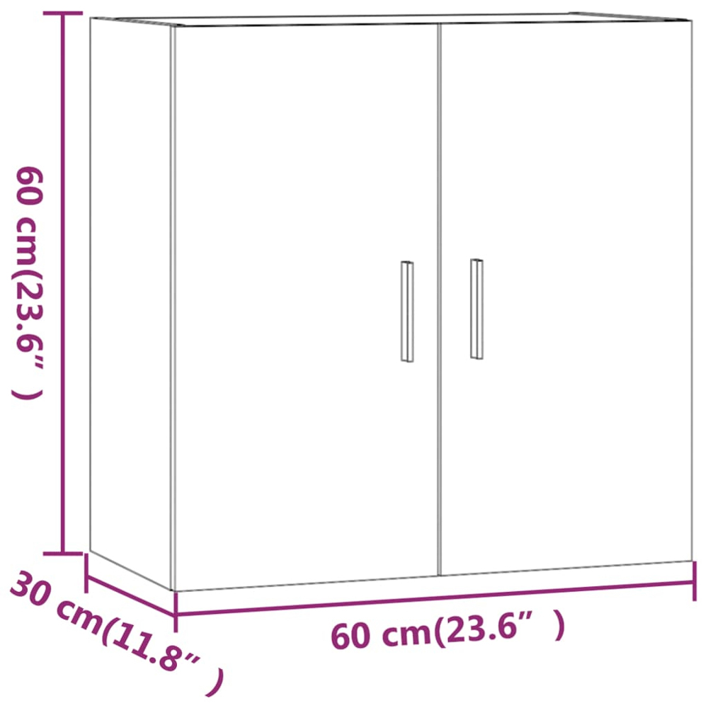 vidaXL 2 Door White Wall Cabinet Image 6